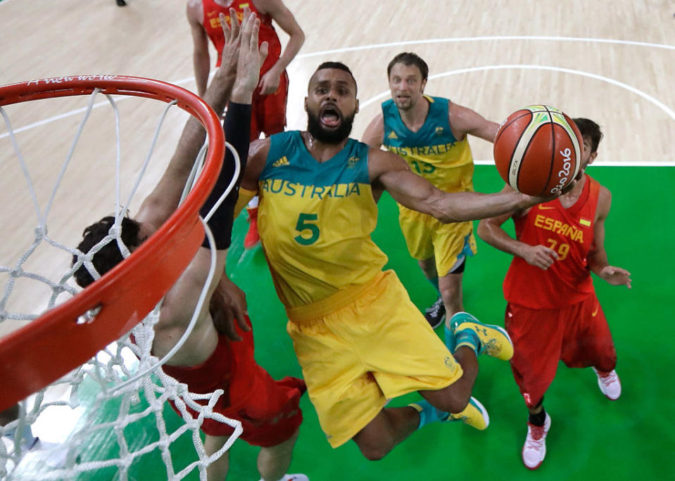 Patty Mills carried the Australian offense in the second half, capping a heroic turn in Rio. (Eric Gay - Pool/Getty Images)