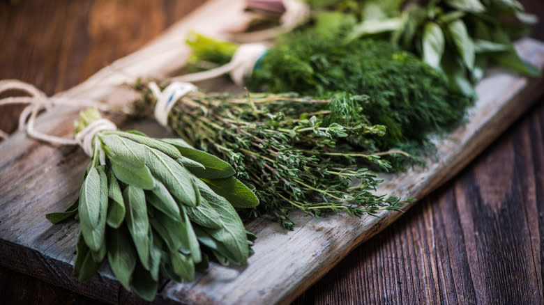 bouquets of herbs