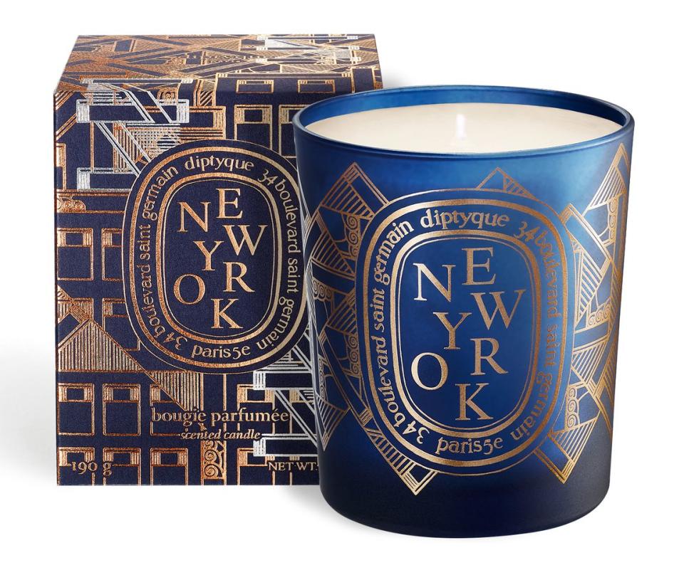 The New York candle has notes of cedar wood, vetiver and patchouli. <a href="https://fave.co/33zIZ6J" target="_blank" rel="noopener noreferrer">Find it for $74 at Diptyque</a>.