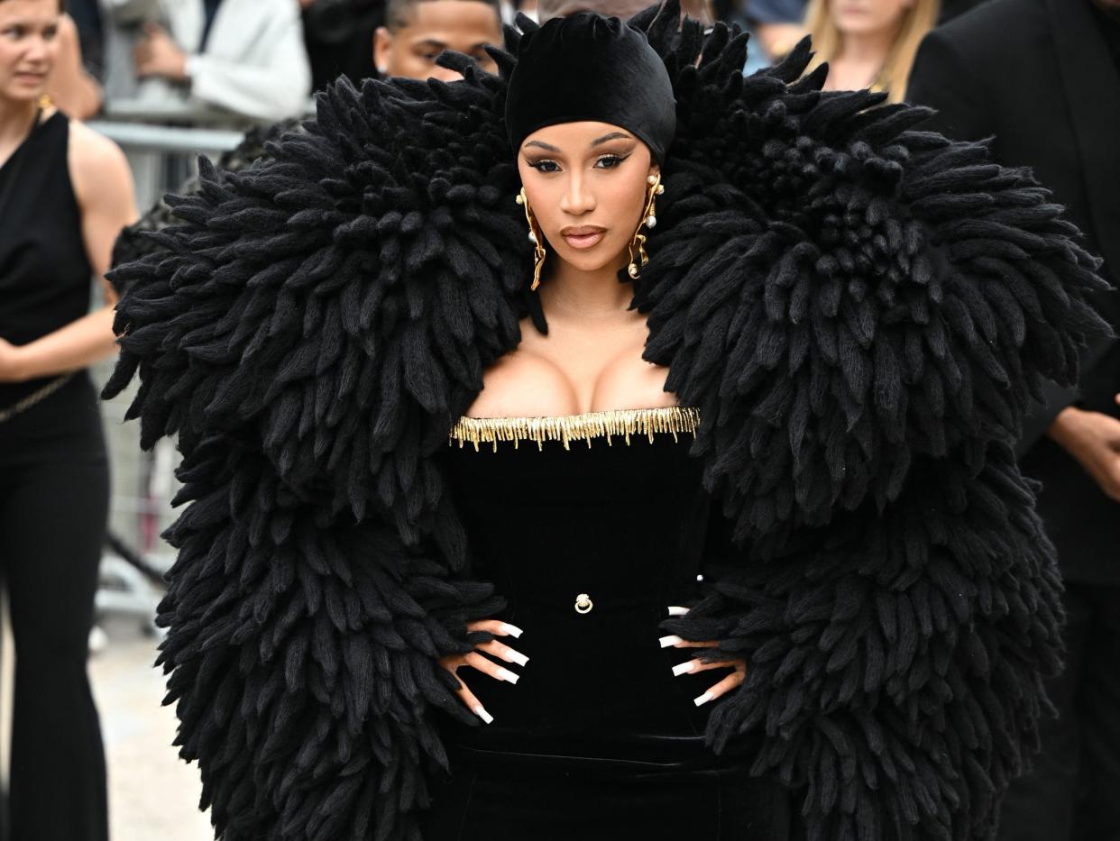 Cardi B attends Paris Fashion Week.