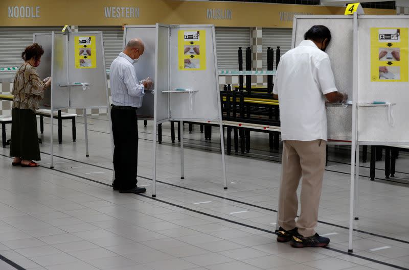 People vote in Singapore's general election amid Covid-19