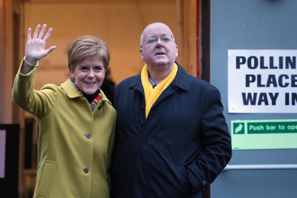 Then SNP leader Nicola Sturgeon with husband Peter Murrell casting their votes in the 2019 General Election (PA Wire)