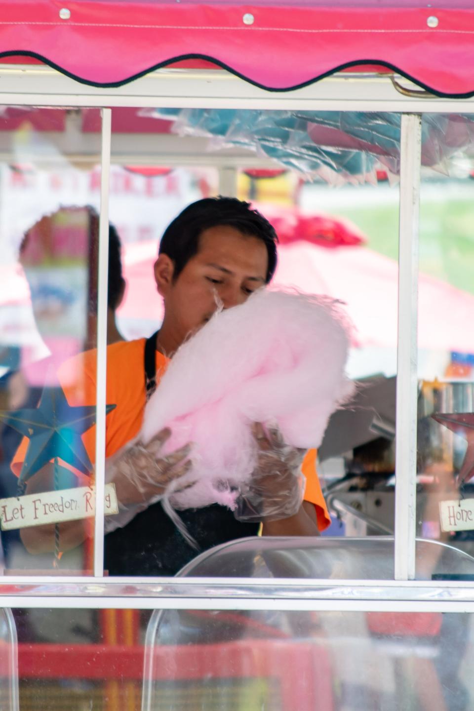 Cotton candy being made at the Guernsey County Fair.