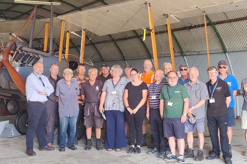 Volunteers of Stow Maries Great War Aerodrome charity, who say the roadworks have put the future of the aerodrome into question