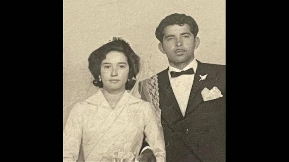 Josefina and Felix Segura on their wedding day. Their son, Miguel, and his wife Lisa just opened Miguel’s Taqueria in Clovis, using Josefina’s recipes. Special to the Bee