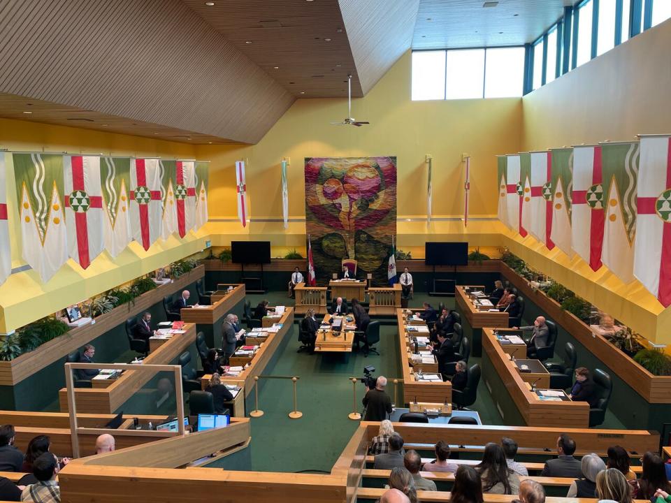 The Yukon Legislative Assembly in March 2023. (Sarah Xenos/Radio-Canada - image credit)