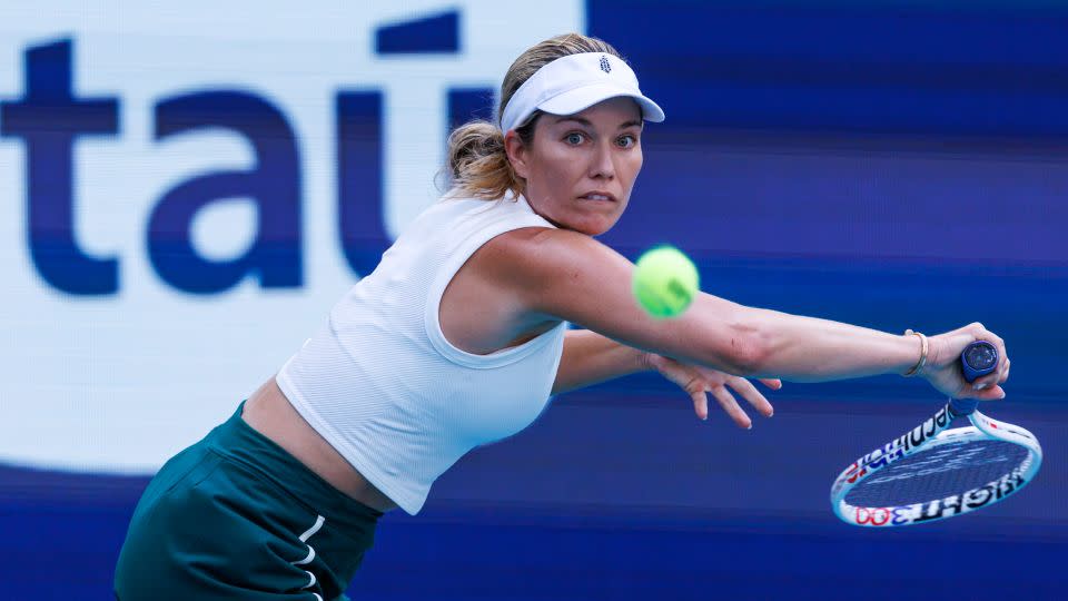 Collins defeated the 2022 Wimbledon champion Elena Rybakina in the Miami Open final. - Frey/TPN/Getty Images