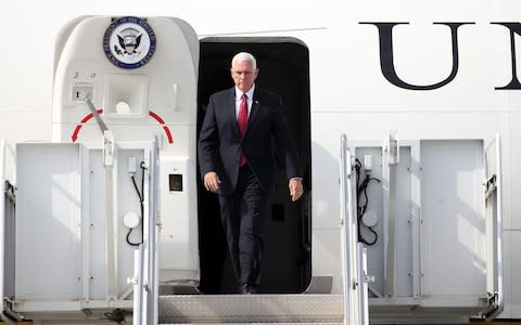 Vice President Mike Pence arrived in Ankara, facing an impossible task - Credit: Evrim Aydin/Anadolu Agency via Getty Images