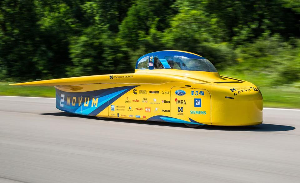 1. University of Michigan Novum Solar Car - 38.7 seconds