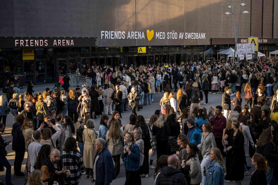 PHOTO: Fans of US musician Beyonce queue to enter to the Friends Arena to watch her first concert of the World Tour named 'Renaissance', in Solna, north of Stockholm on May 10, 2023. (Jonathan Nackstrand/AFP via Getty Images)