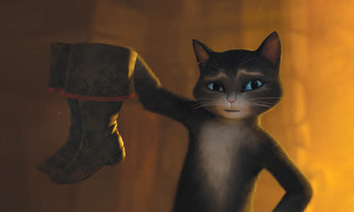 <p>Salma Hayek voices Kitty Softpaws, a Tuxedo cat who is Puss's female counterpart in 'Puss in Boots'.<br><br><a rel="nofollow" href="http://au.movies.yahoo.com/movie/68719/puss-in-boots/trailers/24621386/" data-ylk="slk:Watch a clip from the movie!;elm:context_link;itc:0;sec:content-canvas" class="link ">Watch a clip from the movie!</a></p>