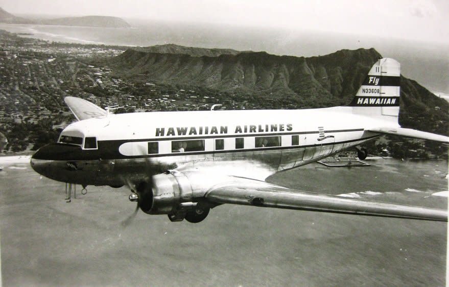 In 1955, the airline converted five of its DC-3s to have large "viewmaster windows."