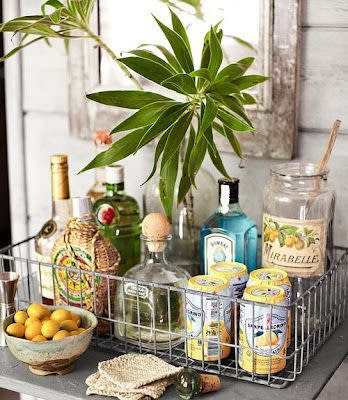 The Basket Bar There’s something so chic and oh-so-Anthropologie about this wire basket bar. Love. It.