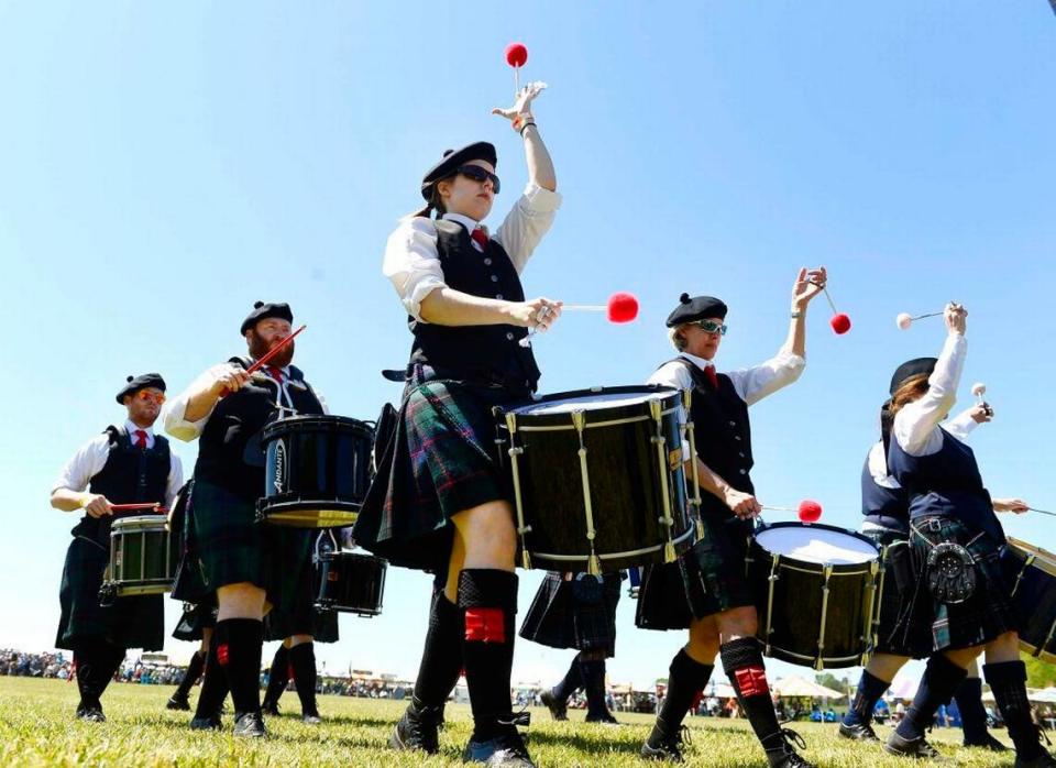 Performers at the 23rd annual Loch Norman Highland Games in 2016.