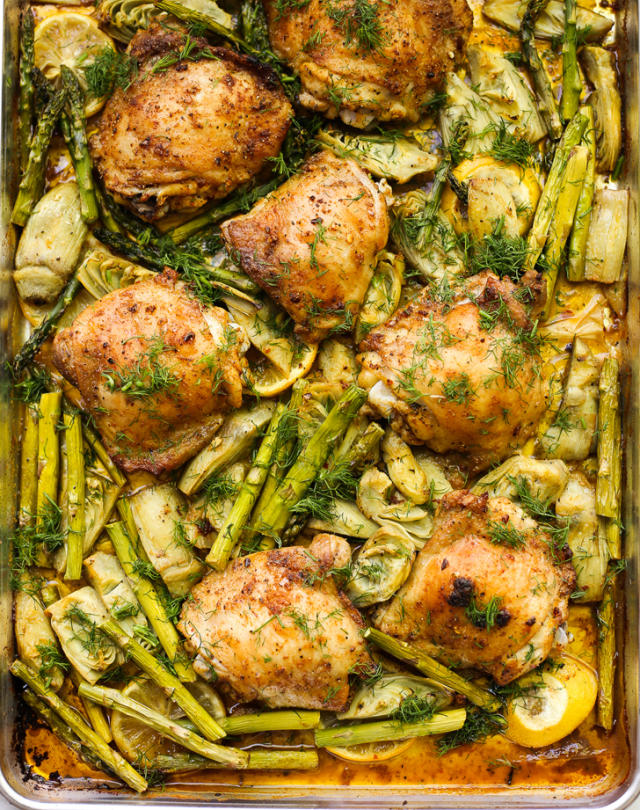 Sheet Pan Olive Bar Chicken