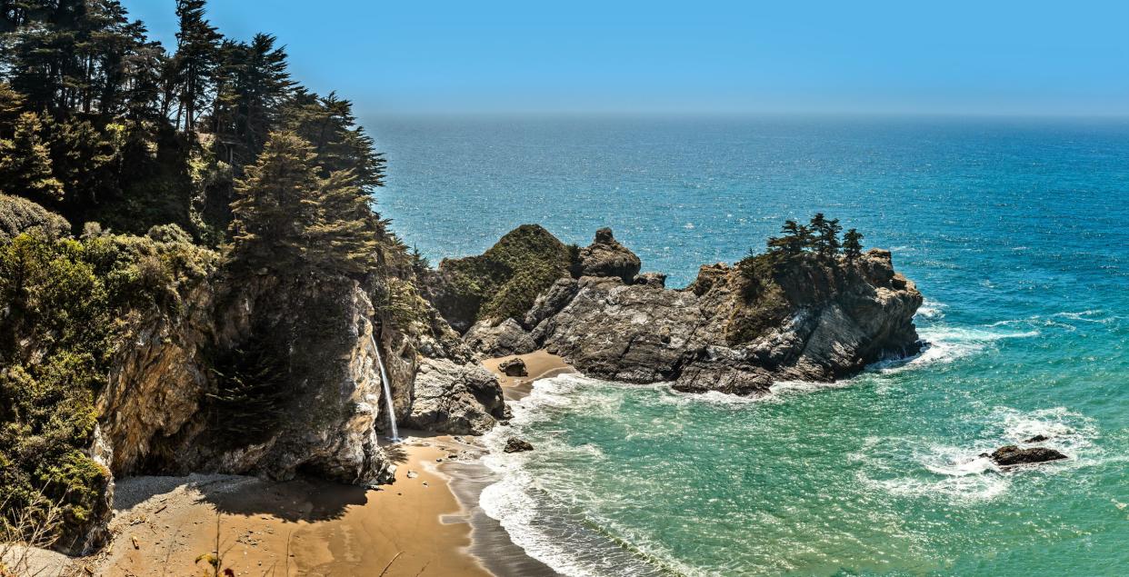 The McWay waterfall and the bay in the Julia Pfeiffer Burns State Park, California