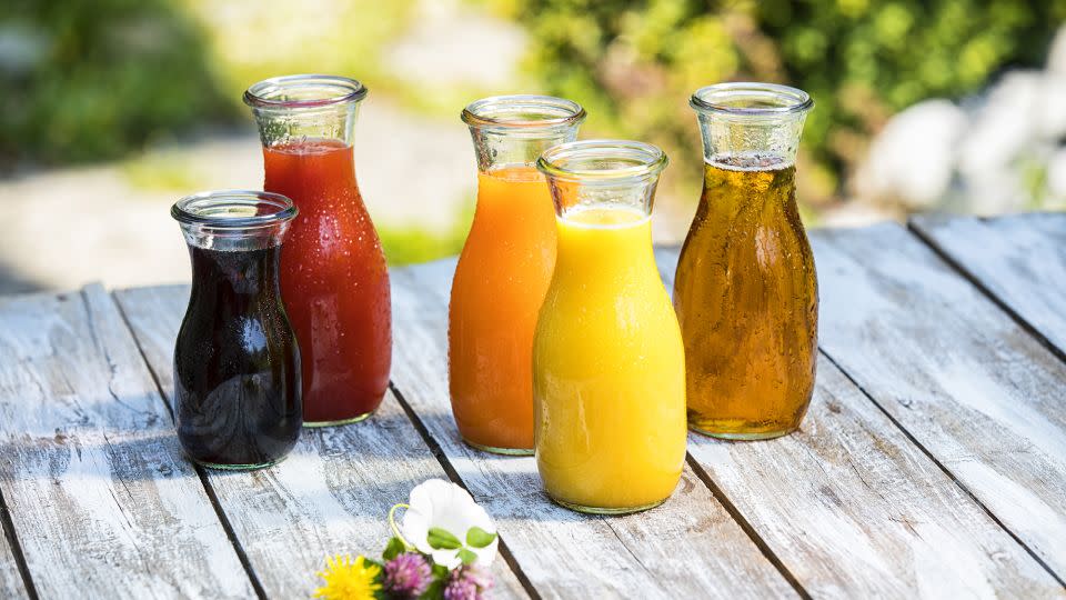 One hundred percent fruit or vegetable juice should not be consumed as a daily serving for nutritional health, said Dr. David Katz, founder of True Health Initiative. Prioritize whole fruits instead. - Westend61/Getty Images