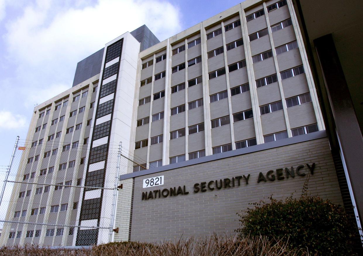 This 25 January 2006 file photo shows the National Security Agency (NSA) in the Washington suburb of Fort Meade, Maryland, where US President George W. Bush delivered a speech behind closed doors and met with employees in advance of Senate hearings on the much-criticized domestic surveillance.   The US National Security Agency has assembled the world's largest database of telephone records tracking the phone calls of tens of millions of AT and T, Verizon and BellSouth customers, sources familiar with the program told USA Today.  In an article published 11 May 2006, the daily said the NSA launched the secret program in 2001, shortly after the 11 September 2001 attacks, to analyze calling patterns in a bid to detect terrorist activity. 