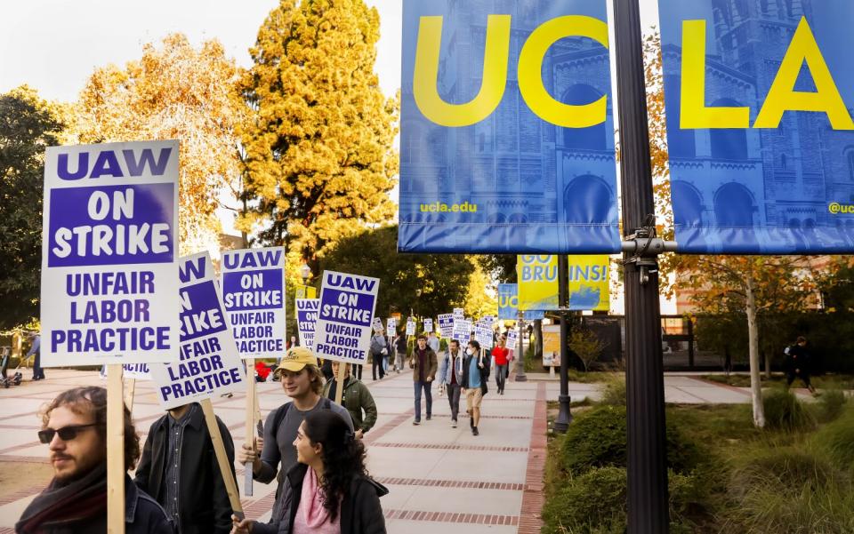 Demonstrators picket at UCLA