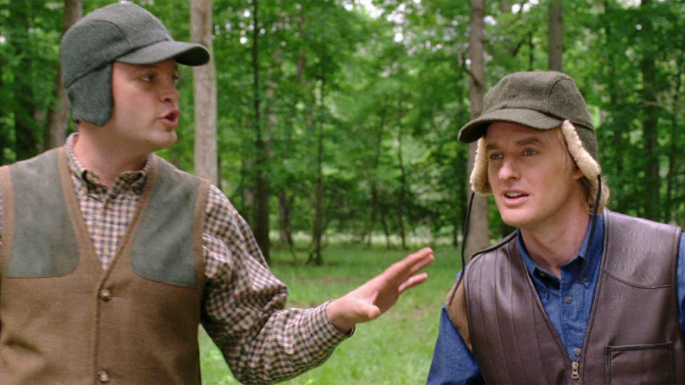 Vince Vaughn and Owen Wilson hunting in Wedding Crashers