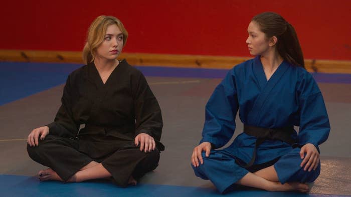 Peyton List and Oona O'Brien in Cobra Kai