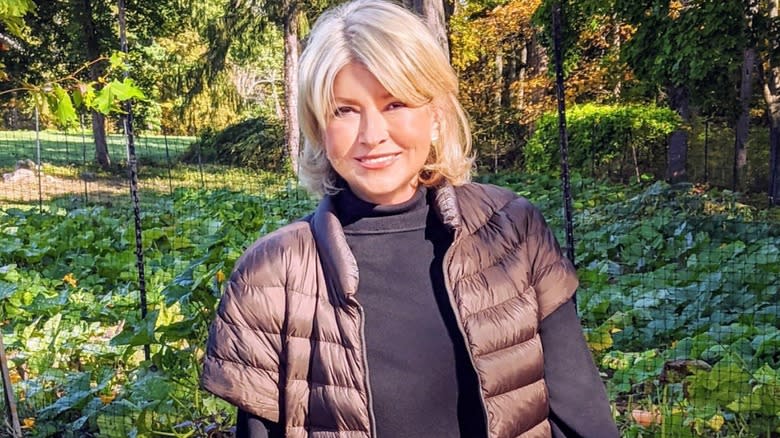 Martha Stewart in a garden