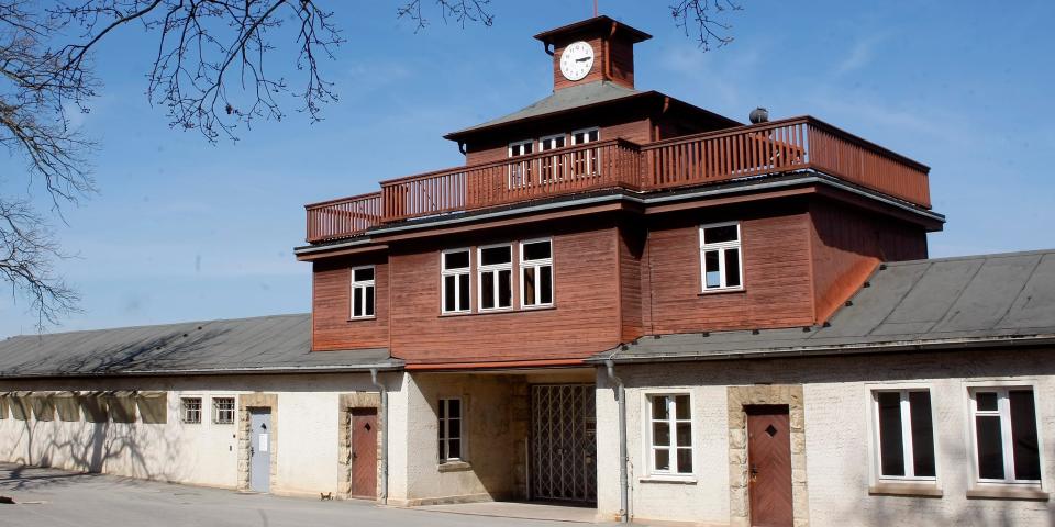 10 April 2020, Thuringia, Weimar: The entrance gate to Buchenwald concentration camp. 11.04.2020 marks the 75th anniversary of the liberation of the concentration camp. Because of the Corona Crisis, the memorial is currently closed and all commemorative events have been cancelled. Photo: Mario Gentzel/dpa-Zentralbild/dpa (Photo by Mario Gentzel/picture alliance via Getty Images)