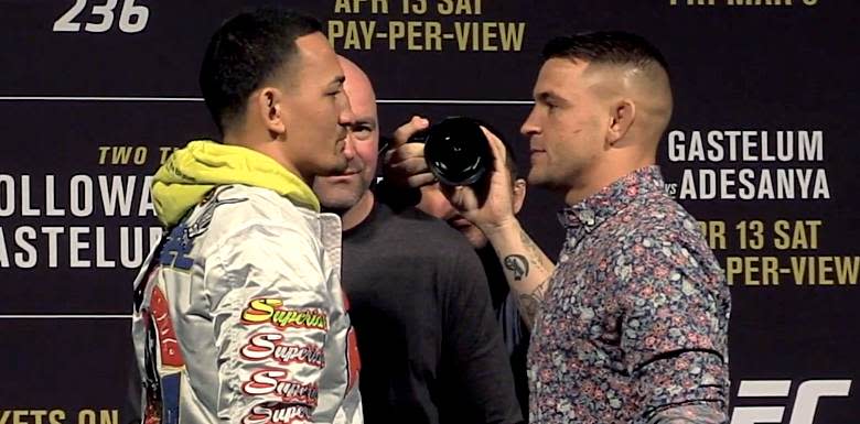 UFC 236 - Holloway vs Poirier staredown