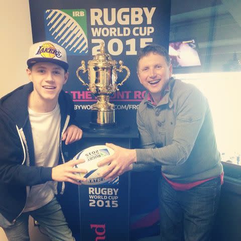 <p>Niall Horan Instagram</p> Niall Horan and his dad Bobby Horan at the 2015 Rugby World Cup