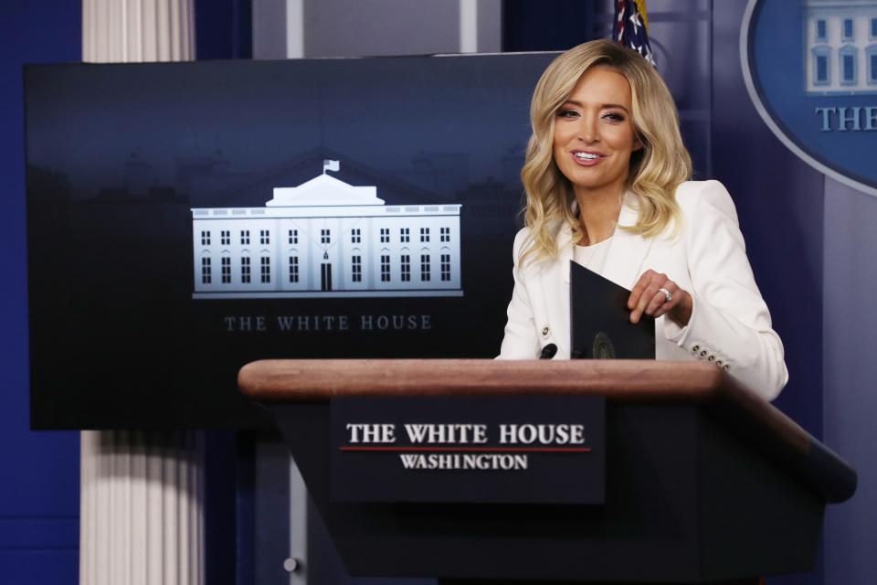 White House Press Secretary Kayleigh McEnany conducts briefing in Washington, D.C., on May 6, 2020.