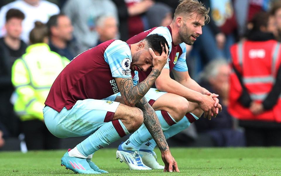 Burnley's Dwight McNeil looks dejected after losing the match and being relegated from the Premier League - REUTERS/Scott Heppell