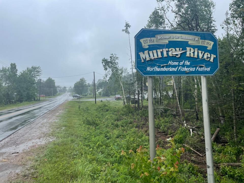 The highway sign for Murray River, P.E.I.