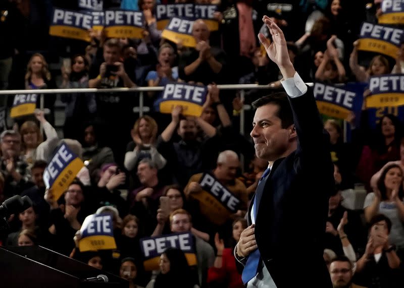 FILE PHOTO: Democratic 2020 U.S. presidential candidate former South Bend, Indiana Mayor Pete Buttigieg attends a campaign event in Raleigh