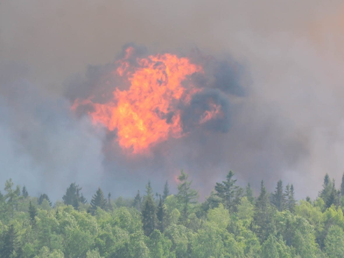 Steve Cooke captured the forest fire from Kerrs Ridge, another small community near Bocabec. (Steve Cooke - image credit)