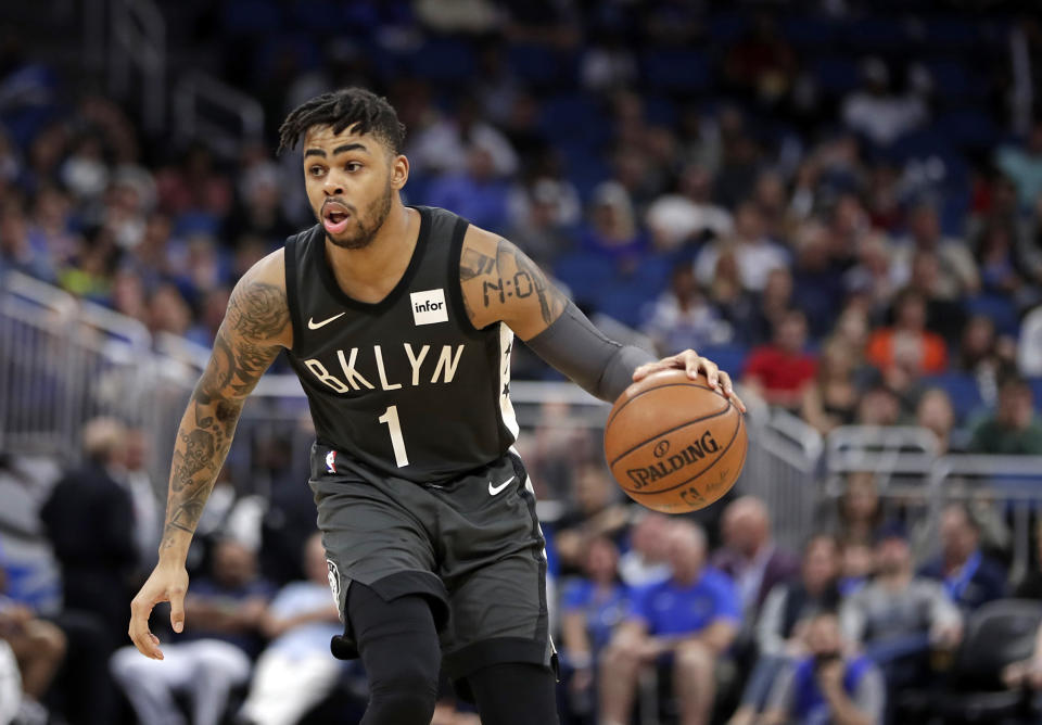 D'Angelo Russell leads a collection of intriguing young players that could make Brooklyn a pretty compelling watch this season. (AP)