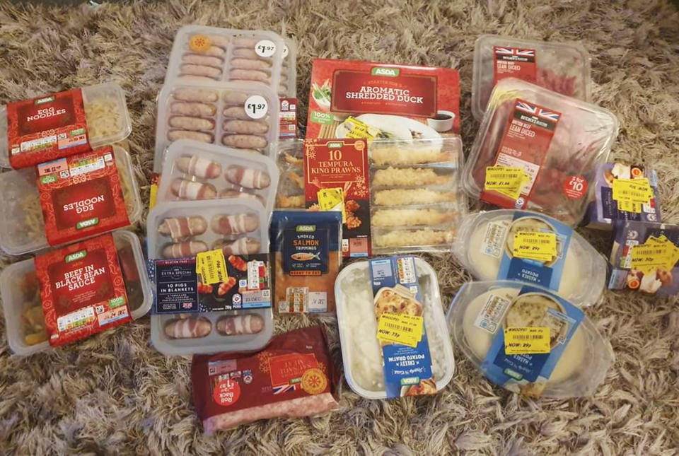 Food in the UK with yellow stickers on it