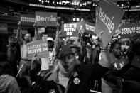 <p>Kit Jones, Texas delegate, cheers on Bernie Sanders at the Democratic National Convention Monday, July 25, 2016, in Philadelphia, PA. (Photo: Khue Bui for Yahoo News)</p>