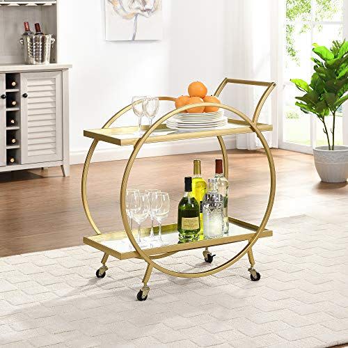 14) FirsTime & Co. Gold Odessa Bar Cart