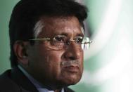 FILE - Pervez Musharraf, the former President of Pakistan, talks during the launch of his new political party, the "All Pakistan Muslim League" in central London on Oct. 1, 2010. An official said Sunday, Feb. 5, 2023, Gen. Pervez Musharraf, Pakistan military ruler who backed US war in Afghanistan after 9/11, has died. (AP Photo/Lefteris Pitarakis, File)