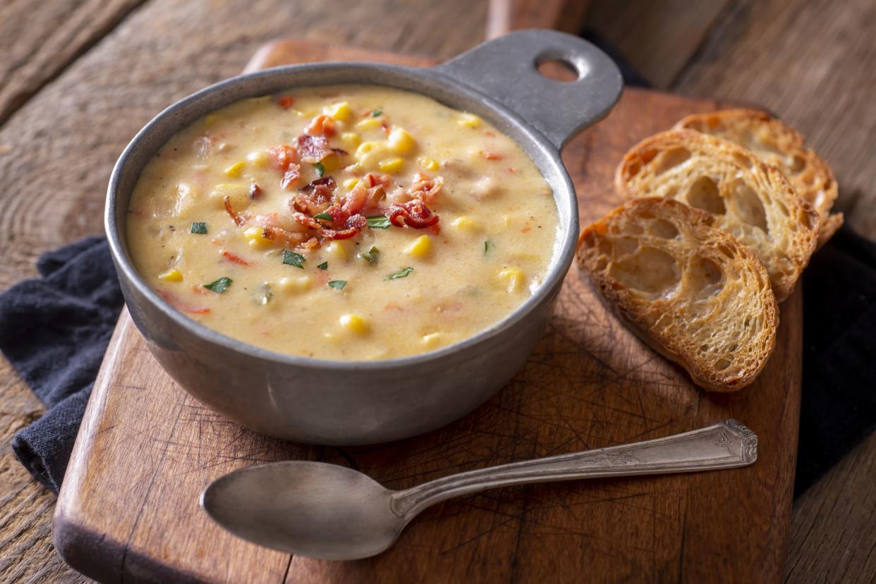 Bowl of Homemade Corn Chowder