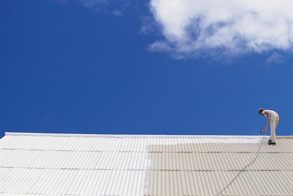 <h1 class="title">Man Painting Roof</h1><cite class="credit">Photo: Getty Images/Keith Brofsky</cite>