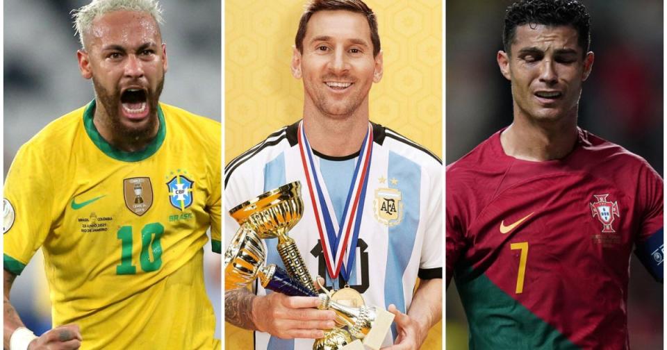 Brazil star Neymar, Argentina forward Lionel Messi, and Portugal's Cristiano Ronaldo. Credit: Alamy