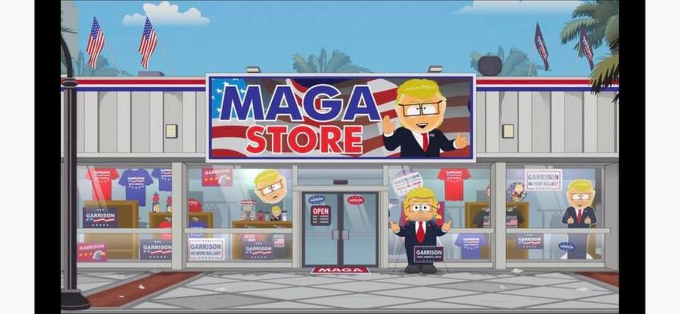 South Park used its version of the “Keep on Trumpin’” stores in a March 29, 2023 episode titled “Spring Break”