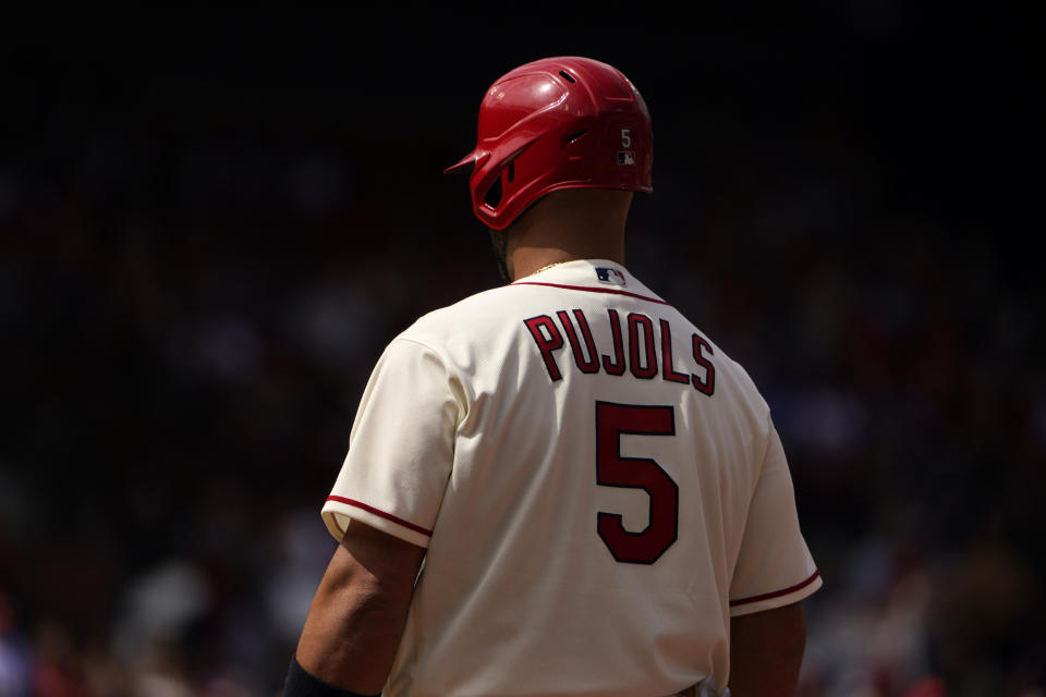 Albert Pujols, a legend playing out his final season, was added to the All-Star Game roster by commissioner Rob Manfred. (AP Photo/Jeff Roberson)