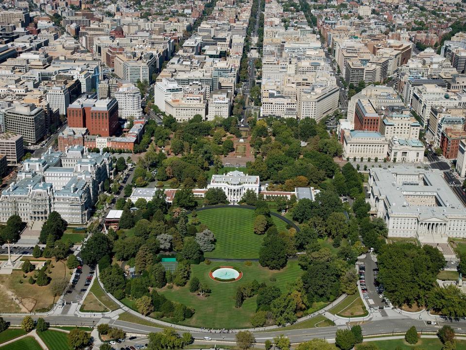 Aerial view of the White House