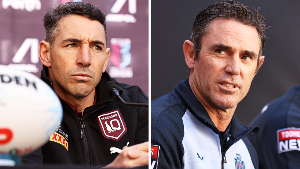 State of Origin coaches Billy Slater (pictured left) and Brad Fittler (pictured right) during a press conference.