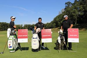 Special guests Stuart Appleby, Roberto Diaz and Jason Gore attend the second annual Alex. Brown invitational at the Manhattan Woods Golf Club in West Nyack, New York on Sept. 27.