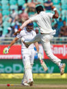 Cricket - India v England - Second Test cricket match - Dr. Y.S. Rajasekhara Reddy ACA-VDCA Cricket Stadium, Visakhapatnam, India - 19/11/16. India's Umesh Yadav celebrates the dismissal England's Jonny Bairstow. REUTERS/Danish Siddiqui