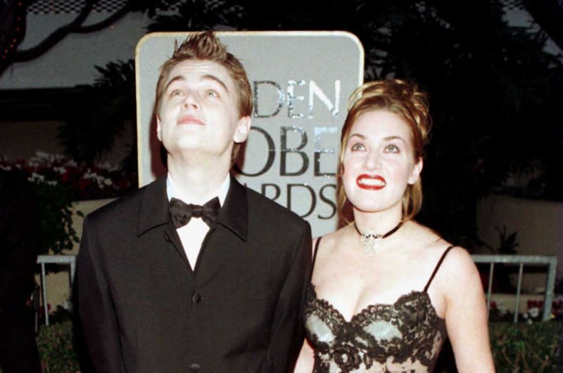 Leonardo DiCaprio and Kate Winslet, who costar in "Titanic," arrive January 18, 1998, the 55th annual Golden Globe Awards. On March 23, 1998, "Titanic" won 11 Academy Awards, tying the record total won by "Ben-Hur" in 1959. "The Lord of the Rings: The Return of the King" also won 11 -- in 2004. File Photo by Jim Ruymen/UPI