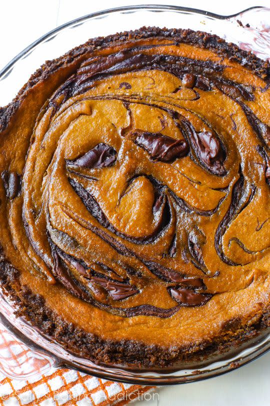 Nutella Swirled Pumpkin Pie